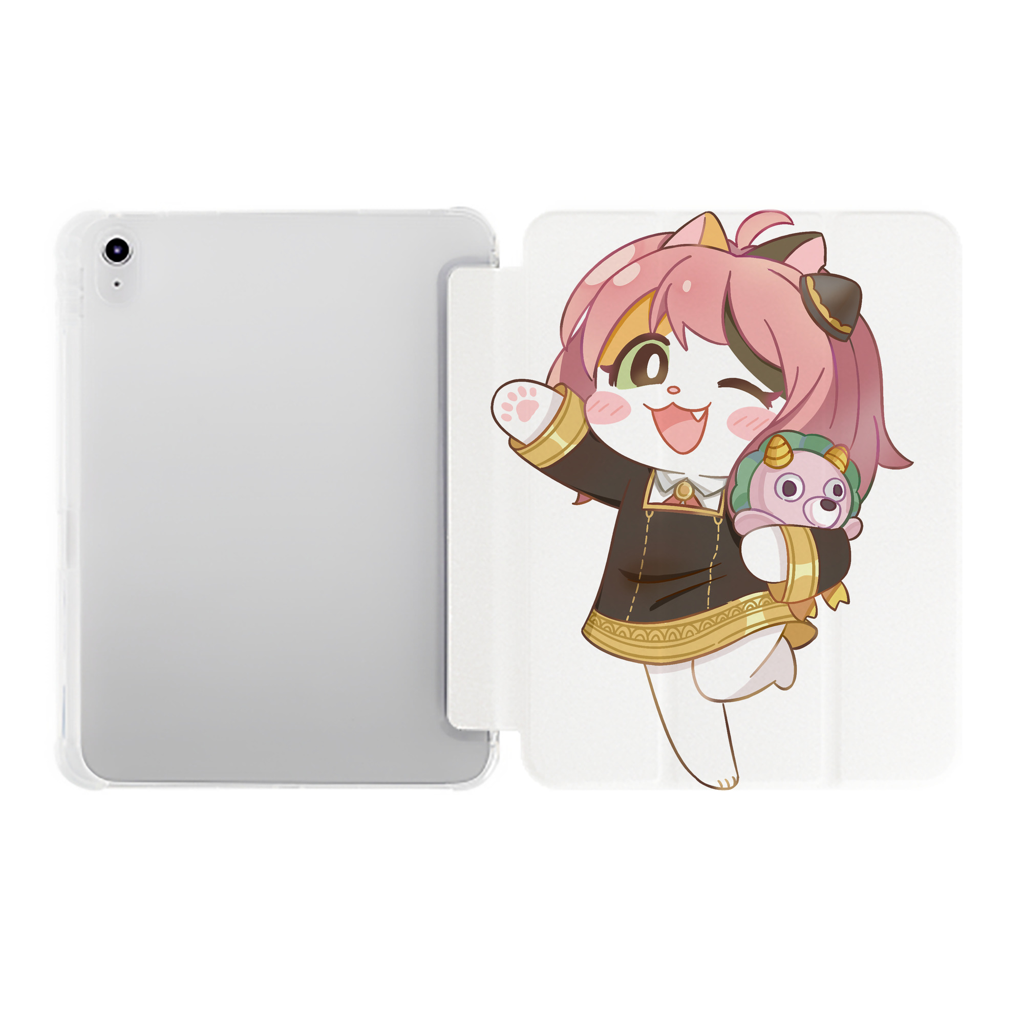 （画像用） SPY×FAMILY间谍家家酒 IPad ケース ペン収納付き 三つ折りスタンド PUレザー×シリコン 対応機種9.5/10.5/10.9インチ